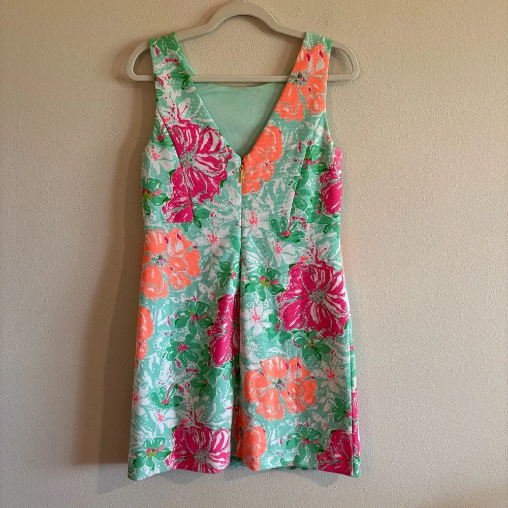 Lilly Pulitzer Eden Mini Shift Dress Women’s Small Poolside Blue Floral - Picture 4 of 8